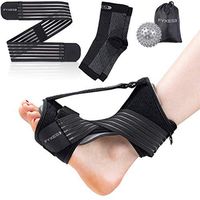 Fyxes Premium 2020 Plantar Fasciitis Night Splint Arch Support Foot Drop Ankle Brace With Plantar Fasciitis Socks Massage Ball and Compression Strap Useful for Foot Pain Achilles Tendinitis Relief