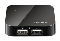 D-Link 4-Port USB 2.0 Hub including 4 Fast Charging Ports, mini USB 2.0 Port and 5V/2.5A Power Adapter (DUB-H4)