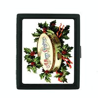 Perfection In Style Metal Cigarette Case Vintage Christmas Design 016