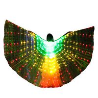 Meidexian888 LED Angel Isis Wings,Women LED Belly Dance Wings Colorful Butterfly Wings with Telescopic Stick (Red)