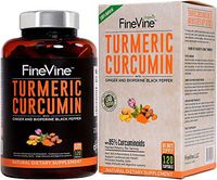 Turmeric Curcumin with BioPerine Black Pepper and Ginger - Made in USA - 120 Vegetarian Capsules for Advanced Absorption, Cardiovascular Health, Joints Support and Anti Aging Supplement (120 Capsules)