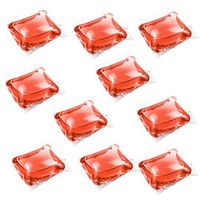 Gallity 10Pcs Laundry Detergent Ball Beads, Portable Laundry Detergent Gel Bead Travel Washing Liquid Pod Cleaner Cleaning, Lasting High Efficiency (Red)