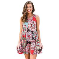 Sleeveless Dresses For Women Summer Boho Maxi Beach Floral Dress Liraly