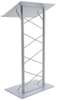 Truss Lectern with Lattice-Style Post, 47-inch-Tall Floor-Standing Podium with 7/8-inch Lip, Steel - Silver