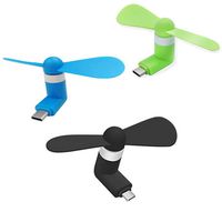 Cooling Fan,Type C Cell Phone Fan, Portable Mini USB Fan for Google Pixel/Nexus 6p/ Samsung Galaxy S8/S8 Plus and More Type C Mobile Phones with OTG Function-3 Packs(Black,Blue,Green)