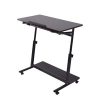 ♔MiaoC Laptop Rolling Cart Table Height Adjustable Mobile Laptop Stand Desk Adjustable Portable Computer Stand for Bed Sofa, 80x40cm