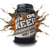 MTN OPS Cameron Hanes Keep Hammering Whey Protein Powder, Chocolate Caramel Flavor, 30 Servings
