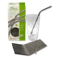 Stainless Steel Drinking Straws, Set of 12, Free Cleaning Brush Included