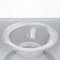 BalsaCircle 40 pcs 6 oz Claer Plastic Round Bowls - Disposable Wedding Party Catering Tableware