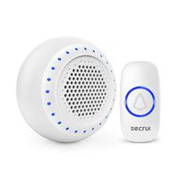 Wireless Doorbell, M523+F55 Waterproof Door bell Chime Operating at Over 1000 Feet with 5 Volume Levels, 32 Melodies & LED Flash (White)