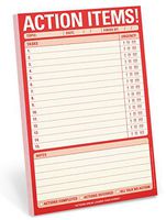 Knock Knock Action Items! Pad, To Do List Note Pad, 6 x 9-inches