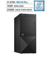 Dell Vostro Business Desktop, Intel Core i7-8700 3.20GHz Six-Core Processor (12MB Cache, up to 4.60GHz), 16GB Memory, 256GB Solid State Drive, 802.11 b/g/n, Bluetooth, HDMI, VGA, Windows 10 Pro, Black