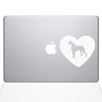 The Decal Guru Heart Boxer Dog MacBook Decal Vinyl Sticker - 15" MacBook Pro (2015 & Older) - White (1326-MAC-15P-W)