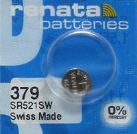 Renata 379 SR521SW AG0 LR521 D379 V379 CX521 618 Silver Oxide Mercury Free Electronic Battery x 1