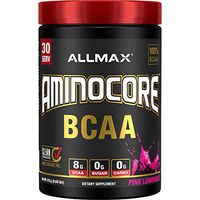 AMINOCORE BCAA – 8G BCAAs – 100% Pure Branch Chained Amino Acids – Gluten Free - Pink Lemonade - 315 Gram