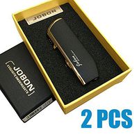 Jobon 2 PCS Triple Jet Flame Cigarette Cigar Butane Torch Windproof Lighters Gas Refillable Lighter Black (with Boxes)