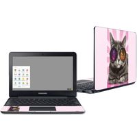 Mightyskins Skin Compatible with Samsung Chromebook 3 11.6" - Galaxy Cat | Protective, Durable, and Unique Vinyl Decal Wrap Cover | Easy to Apply, Remove, and Change Styles | Made in The USA