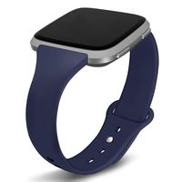 Kmasic Compatible Fitbit Versa Bands, Narrow Slim Soft Silicone Small Replacement Wristband for Fitbit Versa/Versa Lite Edition Women Men, Navy Blue, Large