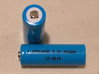 TopOne 1 PC 14430 3 2V LiFePO4 Rechargeable Battery 400mAh Solar Lights Button Top Blue