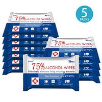 5 Packs 50 Sheets Disinfectant Wipes, 75% Alcohol Cleaning Wet Wipes,Alcohol Disinfectant Wipes,Daily Disinfecting Use Antiseptic Sterilization for Tourism Hotel,Restaurant,Home,Office,Car