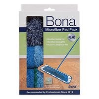 Bona Microfiber Floor Cleaning Mop Pads, 3 Pack