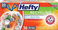 Hefty Trash Bags for the Recycling Bin - Clear, 30 Gallon, 36 Count