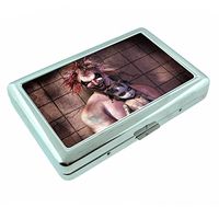 Evil Clown Horror Scary S4 Silver Cigarette Case Metal Wallet Id Holder 4" X 2.75" RFID Protection