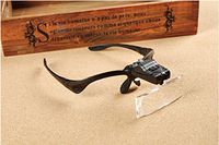 Saitec Hot New Professional Jeweler's Lighted Magnifier Visor - 5 Lenses 1.0X to 3.5X - Weighs Just 2 oz.