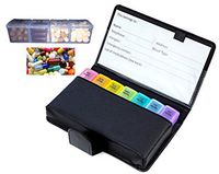 Deeper and Larger Compartments Daily Pill Organizer AM PM Medicine Pill Box, 7-Day Weekly Holder -Zzteck PU Leather Travel Case Day Night Large Medication Reminder Dispenser Vitamin Holder Container