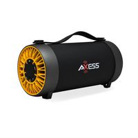 AXESS SPBT1059 Portable Indoor/Outdoor Bluetooth Media Speaker with Built-In FM Radio Rechargeable Battery and 4" Subwoofer Yellow
