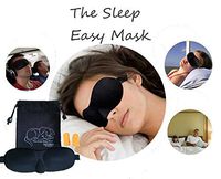 Sleep Eye Mask 3D Breathable Blindfold Kit | Black | Storage Travel Bag Ear Plugs | Sleep Like a Baby with The Sleep Easy Mask| Eyemask by Black Dawg Products (Single, Black)