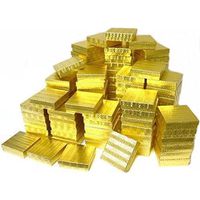 100 Cotton Filled Boxes Size 33, 3.5" x 3.5"x 1", Gold Size #33