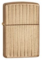 Zippo Armor Vertical Lines Lighter, Tumbled Brass