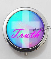 BlackKey Truth Beautiful Inspirational Word 3-Compartment Decorative Pocket Gift Box Case Organizer for Pill, Color 1 -1636