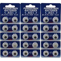 Powertron Thirty (30) AG1 Watch Batteries - SR621, SR621SW, 364, 164