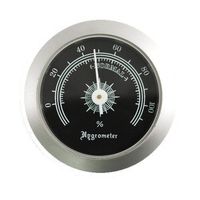 Silver Analog Hygrometer Humdity Gauge for Cigar Humidors