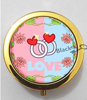 BlackKey Lotus Flower 3-Compartment Decorative Pocket Gift Box Case Organizer for Pill, Color 2-1516