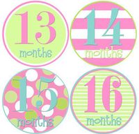 Mumsy Goose Baby Girl Stickers Monthly Age Stickers 13-24 Months