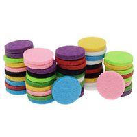 Beadaholique Aromatherapy Fiber Fragrance Pads for Essential Oil, Coin Shape 22mm, 50 Pieces, Assorted