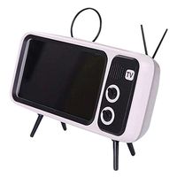 Kiode Retro Mobile Phone Holder,Mini Speaker Retro TV Mobile Phone Screen Stand,Retro TV Bluetooth Wireless Speaker Phone Holder