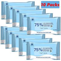 NKeepB 75% Soft Alcohol Disinfectant Wipes, Travel Portable Wet Wipes for All Daily Protection (10 Packs,100Wipes)