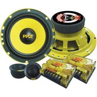 2-Way Custom Component Speaker System - 6.5" 400 Watt Component with Electroplated Steel Basket, Butyl Rubber Surround & 40 Oz Magnet Structure - Wire Installation Hardware Set Included - Pyle PLG6C