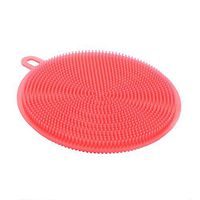 ORYOUGO Silicone Non Stick Dishwashing Brush,Multipurpose silicone sponges,Removal Cleaner Sponge Brush - Clean Kitchen Dishes Pot Pan Bowl and Wash Fruits and Vegetables,Red