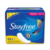 Stayfree Maxi Regular Pads For Women, Wingless, Reliable Protection and Absorbency of Feminine Periods, Scented, 66 count