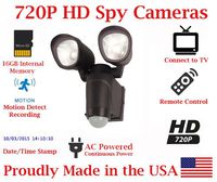SecureGuard Outdoor Flood Motion Light 720P Spy Camera SD Card DVR Self Recording Spy Covert Hidden Nanny Camera