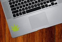 Cannabis Leaf - Marijuana - Pot - Weed - Trackpad/Keyboard - Vinyl Decal Sticker - Yadda-Yadda Design Co. (SM 2.5" w x 2.5" h) (Sativa Green)