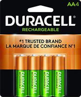 Duracell AA NiMH rechargeable blister pack, 4 per pkg. 2500mAh
