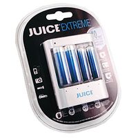 JUICE Extreme Replay Rapid/Smart USB Starter Kit with 1500 Cycle 2-AA Plus 2-AAA Pre-Charged Rechargeable Hybrid Batteries - Standard Electric Blue JERHOJ421002 - Blue