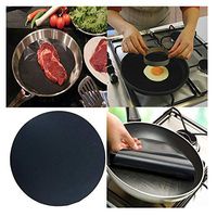 Promisen Non-Stick Pan Mat,High Temperature Frying Pan Outdoor BBQ Cooking Baking Bakeware Tools,Cooking Wok Sheet Pad to Prevent Sticking Food (Black)
