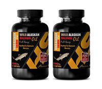 Brain Health Memory and Focus - Wild Alaskan Salmon Oil - Full Range 2000Mg - Fish Oil Supplement - 2 Bottles 180 Softgels